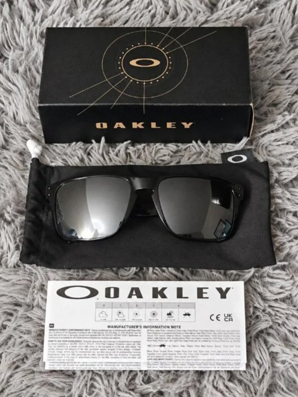 Oakley Holbrook XL Sunglasses PRIZM Black Iridium Custom Polished Black Size 59